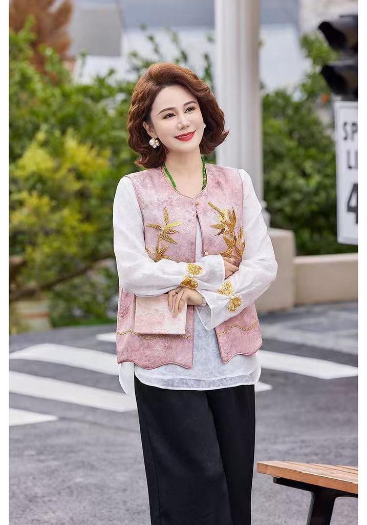 Elegant Floral Embroidery Vest for Women