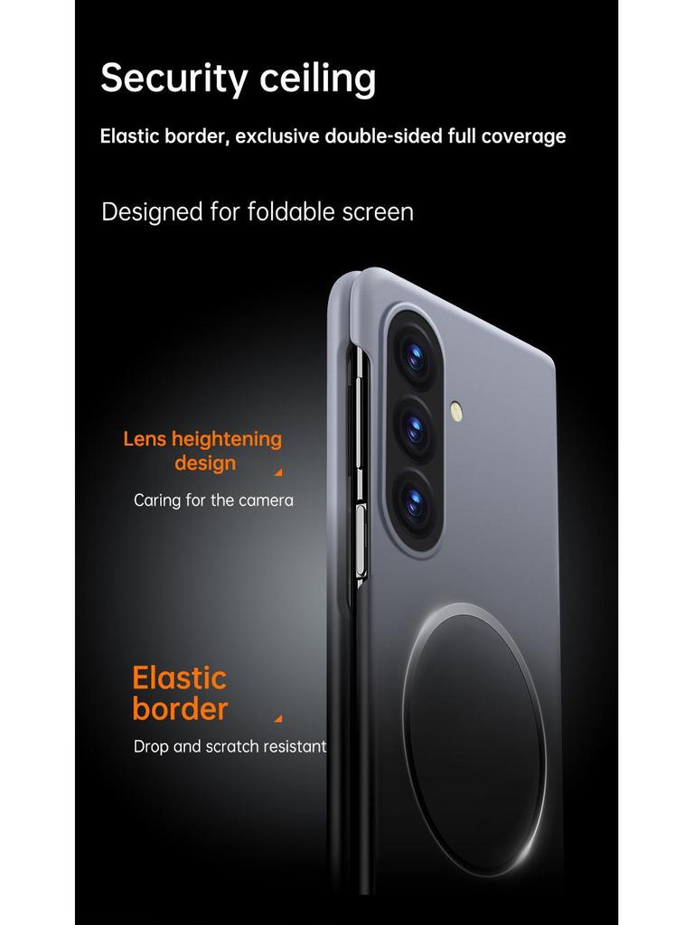 Samsung Z Fold7 Frosted Magnetic Case with Ring Holder – Skin-Feel Protective Cover