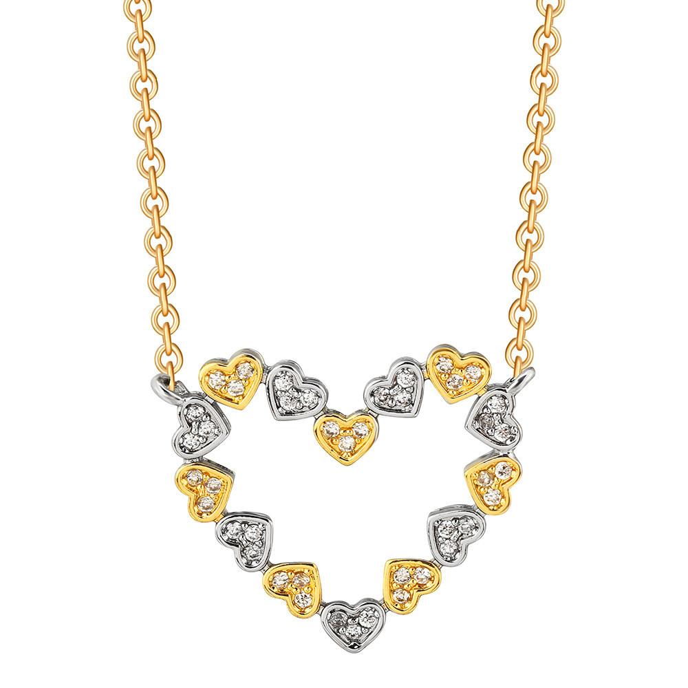 Sweetheart Two Tone Heart Necklace In Titanium Steel Perfect For Every Occasion