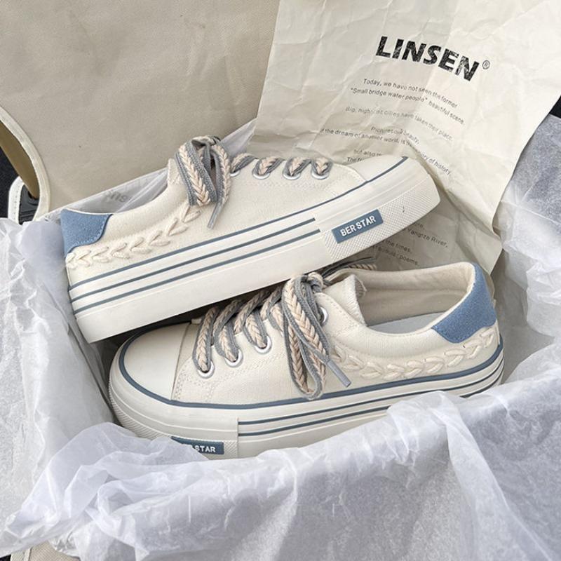Canvas Shoes Women's Summer Breathable Niche Design Shoes Trendy Shoes Versatile Little White Shoes Thick Baseplate Shoes
