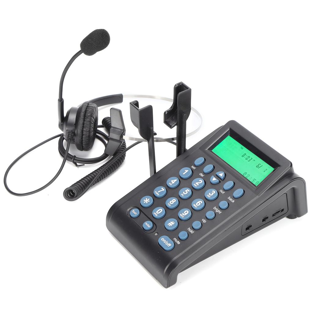 HT910 Call Center Wired Telephone with Headset Telephone with Omnidirectional Headset Set for Office