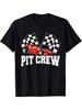 Pit Crew Car Racing Party And Checked Flag T Shirt 180G Same Summer Shirt Sleeved Printed T Shi