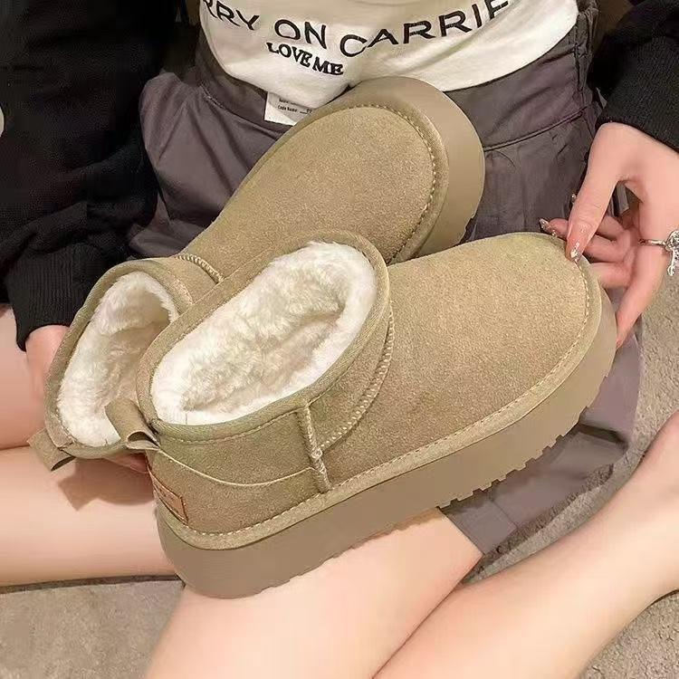 Thick-soled Non-slip Snow Boots Winter New Velvet Warm Bread Shoes Velvet Thickened Cotton Shoes