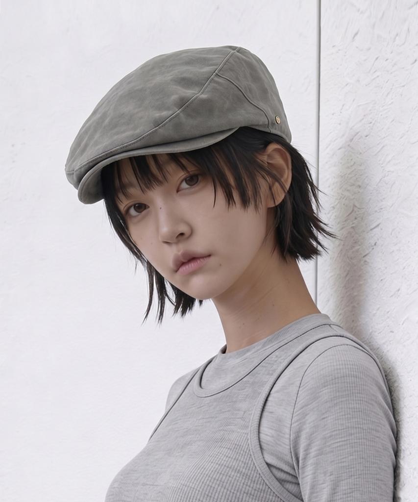 Eondeokeonteulolseutyudio Gold Label Cotton Washed Vintage Classic Hunting Cap Drive Hunting / Dust Washed / Grey
