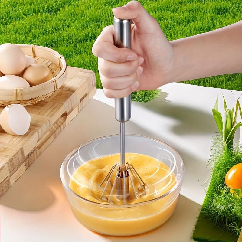 Frusta per Uova in Acciaio Inossidabile Durevole Miscelatore Semiautomatico per Mescolare Senza Sforzo Uova e Panna, Mescolare e Sbattere per la Cottura in Cucina