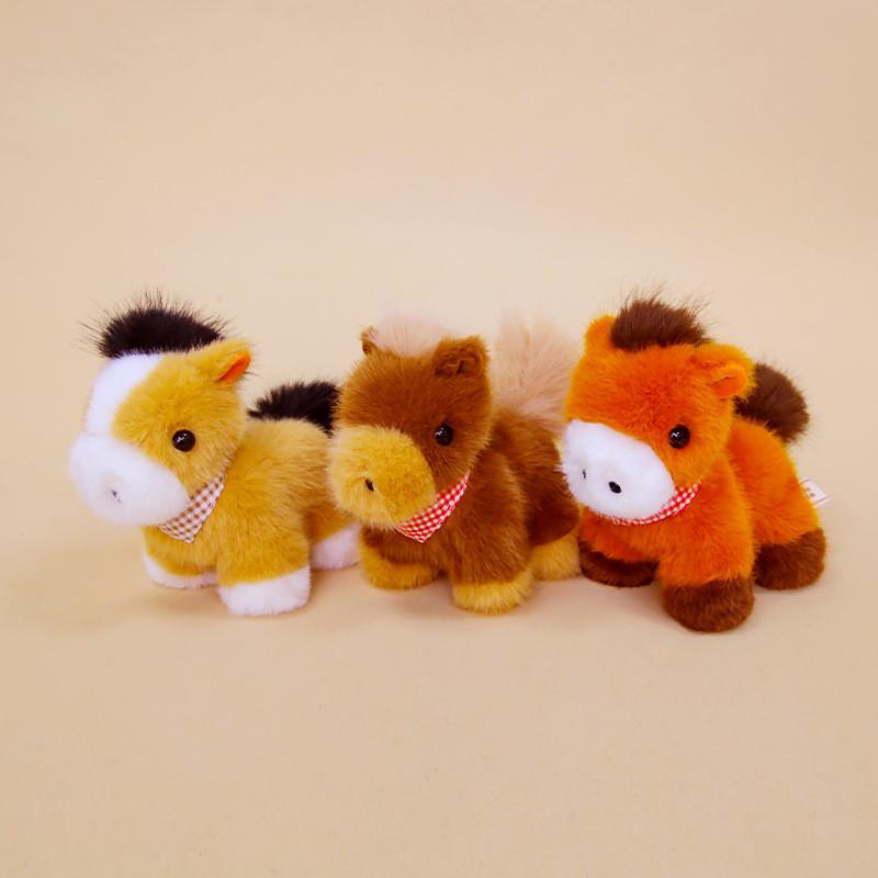 Plaid Cute Scarf Pony Plush Toy Doll Desktop Decoration Ornament For Gift