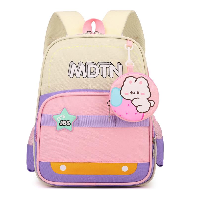 School bag fashionable new light children's backpack large capacity color matching student backpack spine bag