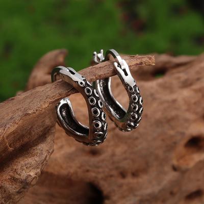 Retro Pop Gothic Octopus Feet Earrings Men Women Hypoallergenic Earrings Punk Hip Hop Jewelry