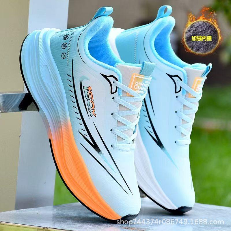 

Ultra-light running shoes winter velvet warm cotton shoes leather surface waterproof soft sole sports and leisure shoes 35