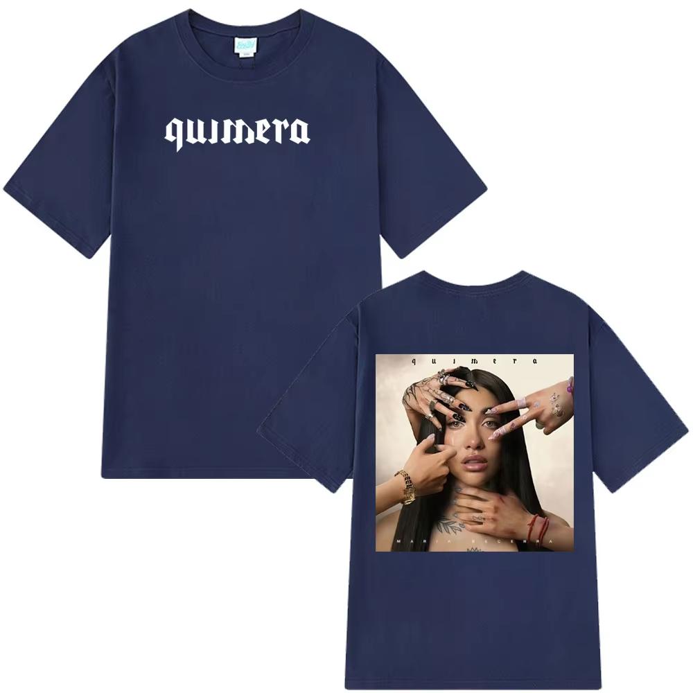 Singer Maria Becerra Quimera Album Fashion Graphics T-shirts Men Women Oversized T-shirt Cotton Aesthetic Trendy T-shirts