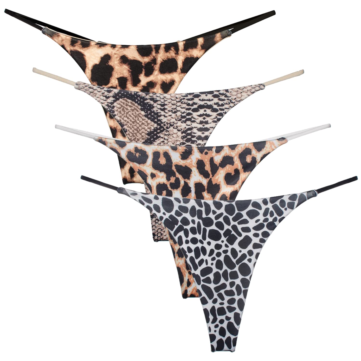 

Filimohlls Удобное и дышащее нижнее белье Женские трусики Т-образной спинки, Хлопок, Сексуальные, Спортивные, Подтягивающие ягодицы (4-Pack)