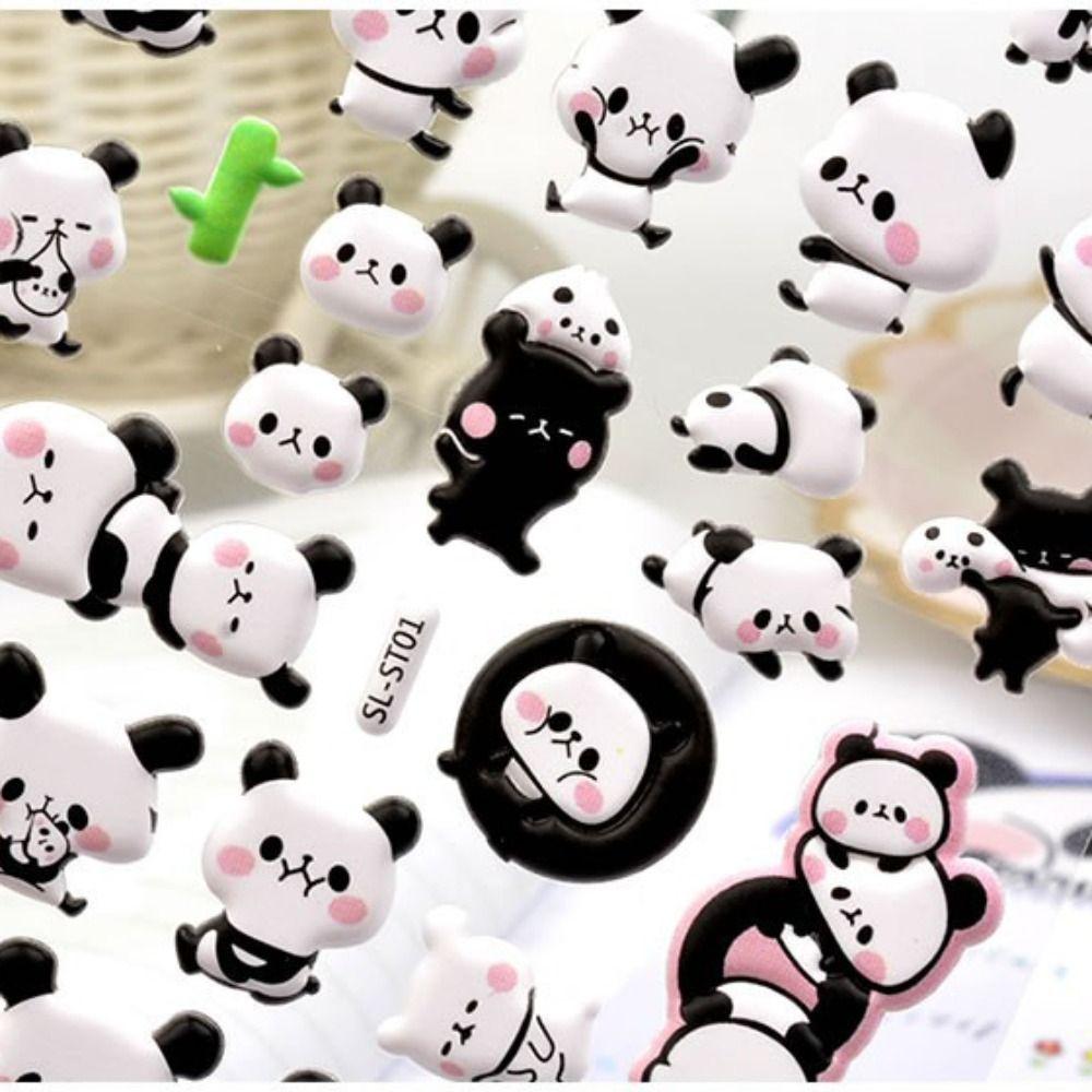 Gift Box Panda Sticker Strawberry Bear Goo Card Stickers  Skateboards Luggage Suitcases Decor