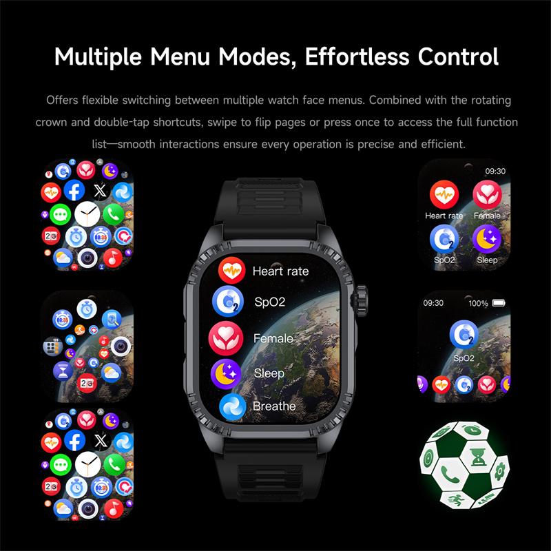 Military Grade Outdoor GPS Smart Watches Men Compass Heart Rate BT Call LED Flashlight IP68 Waterproof Swim Smartwatch New
