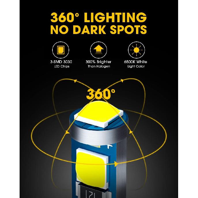 Antline T5 37 74 2721 PC74 PC37 LED Bulb White, Super Bright Canbus Error Free 12 Volt Replacements for Interior Dashboard Indicator trument Panel