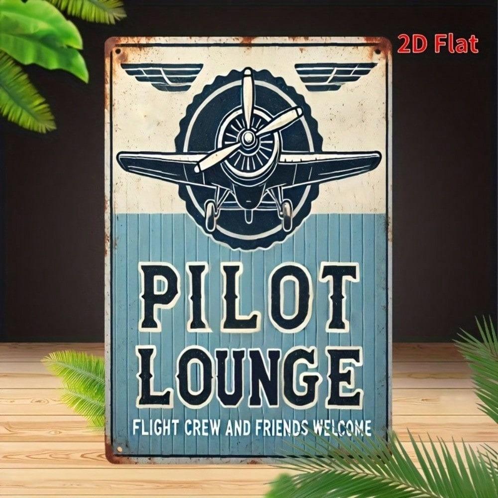 Vintage Aviation Metal Tin Sign Pilot Wall Decor Rustic Home Art 8x12 Inch