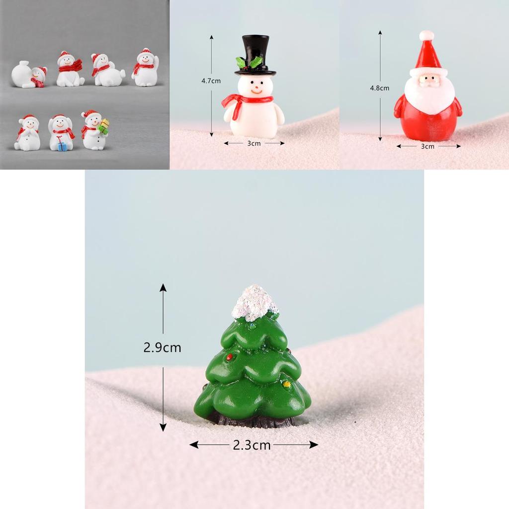 Enchanting Christmas Tree Santa Claus Snowman Ornaments Adorable Miniature Garden Figurines For Festive Decor