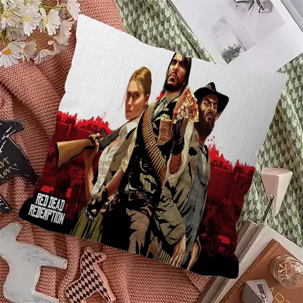 Red Dead R-Redemption Office Cushion Pillowcase Car Cushion Cover45X45CM Lumbar Pillowcase Sofa Pillowcover