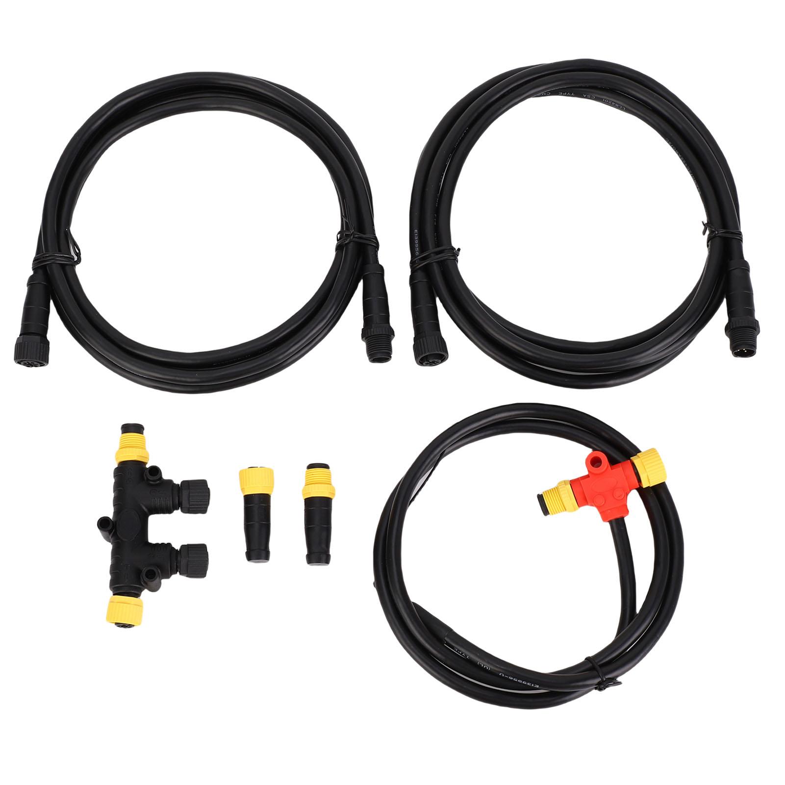

NMEA 2000 Starter Kit Fit for Lowrance Marine Grade Backbone Cables Drop Cables Tees Terminators M12 5pin 2K Network Connector чёрный