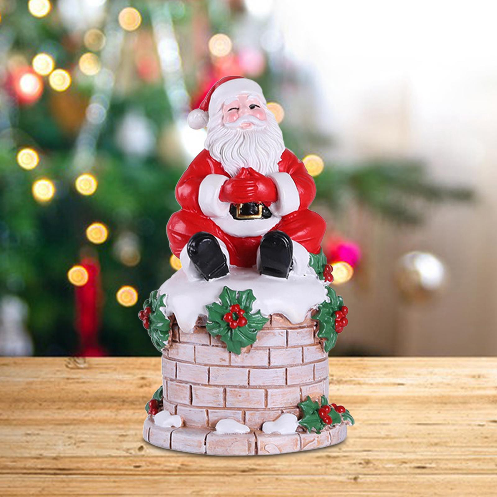 

Статуя Санта-Клауса Полимерная скульптура Подарок Украшение Рождественская фигурка для офиса Прихожая Новоселье В помещении Настольная