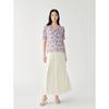 Jiuzi Women's Pleated Printed Resort Midi Skirt