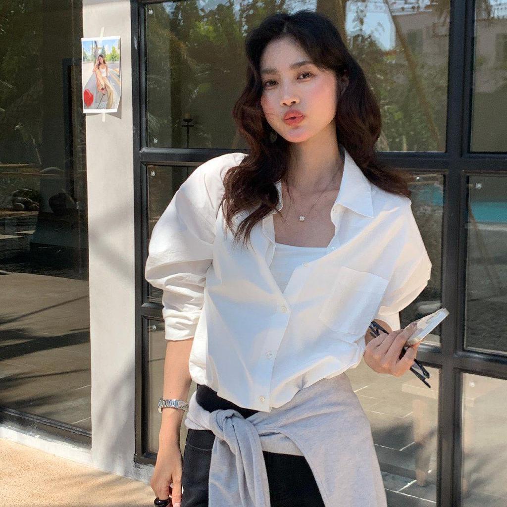 Limon Lemon Green Tea Loose Shirt - Women’s Spring 2026 High-End Long Sleeve Top