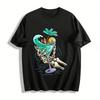 Skeleton Hand Beach Cocktail Graphic Casual Short Sleeve Tee Pure Cotton T-shirt