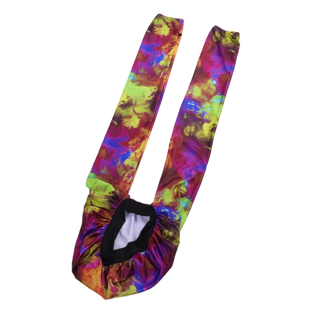 Hair Panty Hose Bonnet 2 in 1 Double Sleeve Nylon Long Braids Hair Bonnet for Sleeping Night Day Use Tie Dye Print