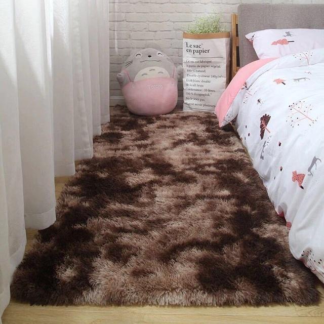 Soft Fluffy Carpet For Living Room Solid Color Plush Rug Children Bed Room Anti -Slip Floor Carpets Window Bedside Home Decor