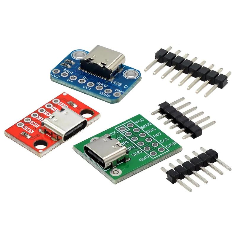 1 Set Usb3.1 16P To 2.54 High Current Power Adapter Board Module Type-C Female Test Board For Arduino