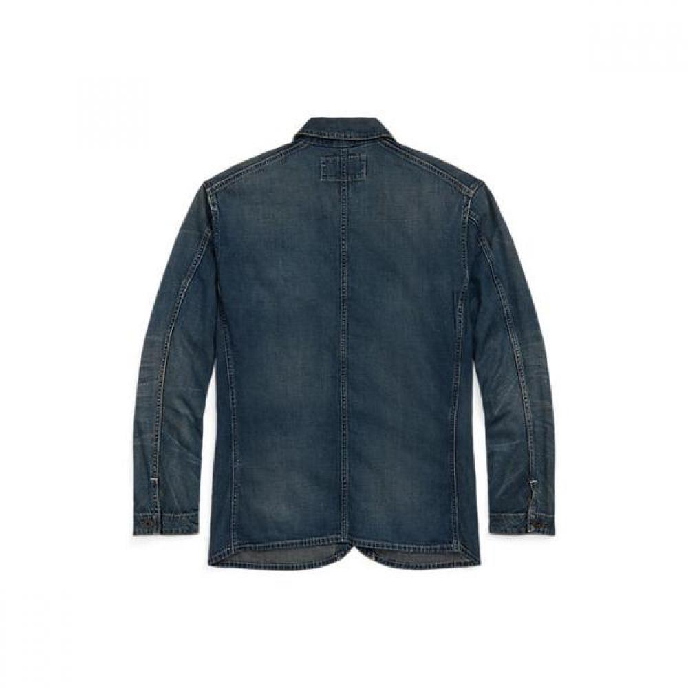 Rrl Cotton Linen Denim Engineer Jacket  Mnrrotw16020126400 