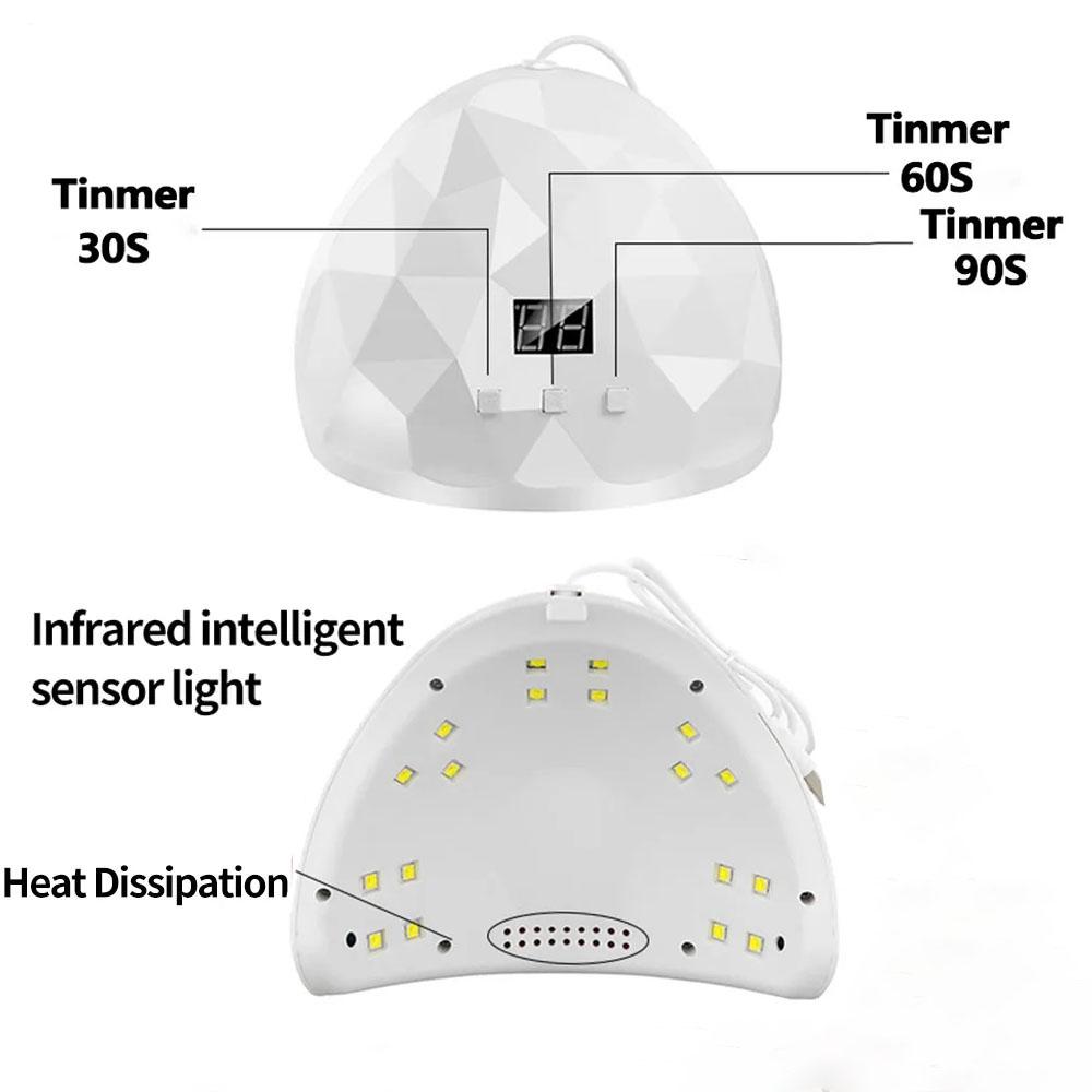 88W Nail Dryer Lamp UV Light For Nails Eyes Protection UV Lamp for Gel Nails Gel Nail Polish Curing Dryer Home Salon Tool