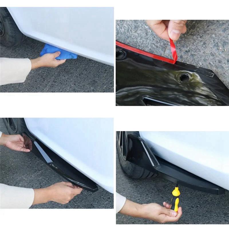 A03Z-48Cm Rear Bumper Protector Canards Splitter Side Skirt Guard Body Kits Cover Sticker Car Tuning Accessories