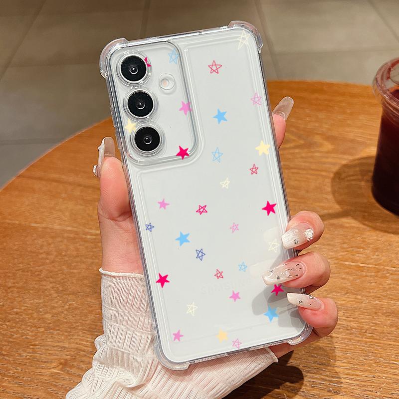 Simple Hearts Pattern Phone Case For Samsung Galaxy A57 A37 A17 A56 A16 A55 A36 A26 A15 A35 A54 A53 Clear Shockproof Soft Cover