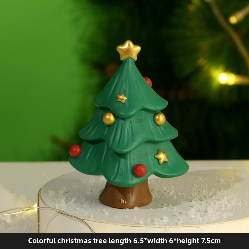 Christmas Small Animal Cute Handmade Ornaments, Santa Claus Snowman, Fox Desktop Resin Ornaments, Handicrafts