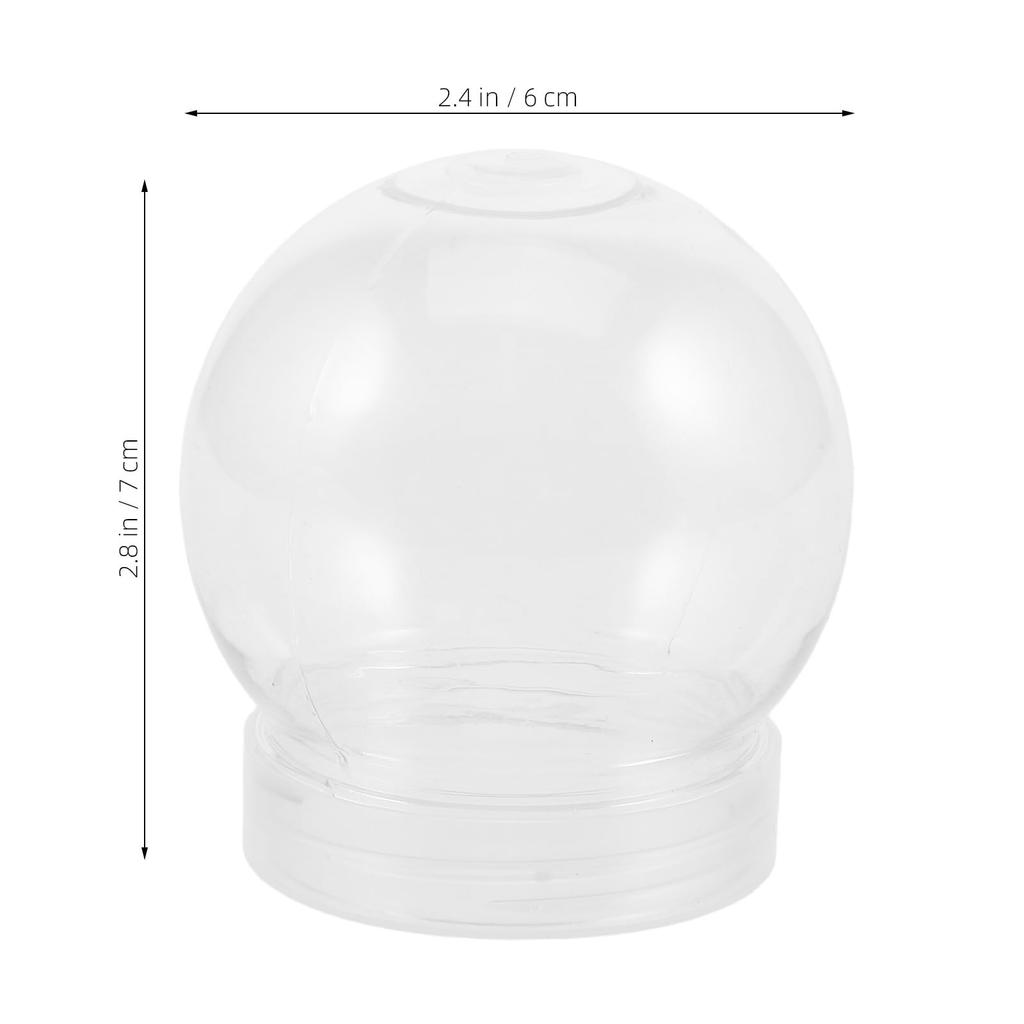 LEDMOMO Clear Snow Globe Water Globe with Spiral DIY Craft Empty Snow Christmas 15 Pieces Cap, Transparent, Refillable, Prop, Globe, Decoration,