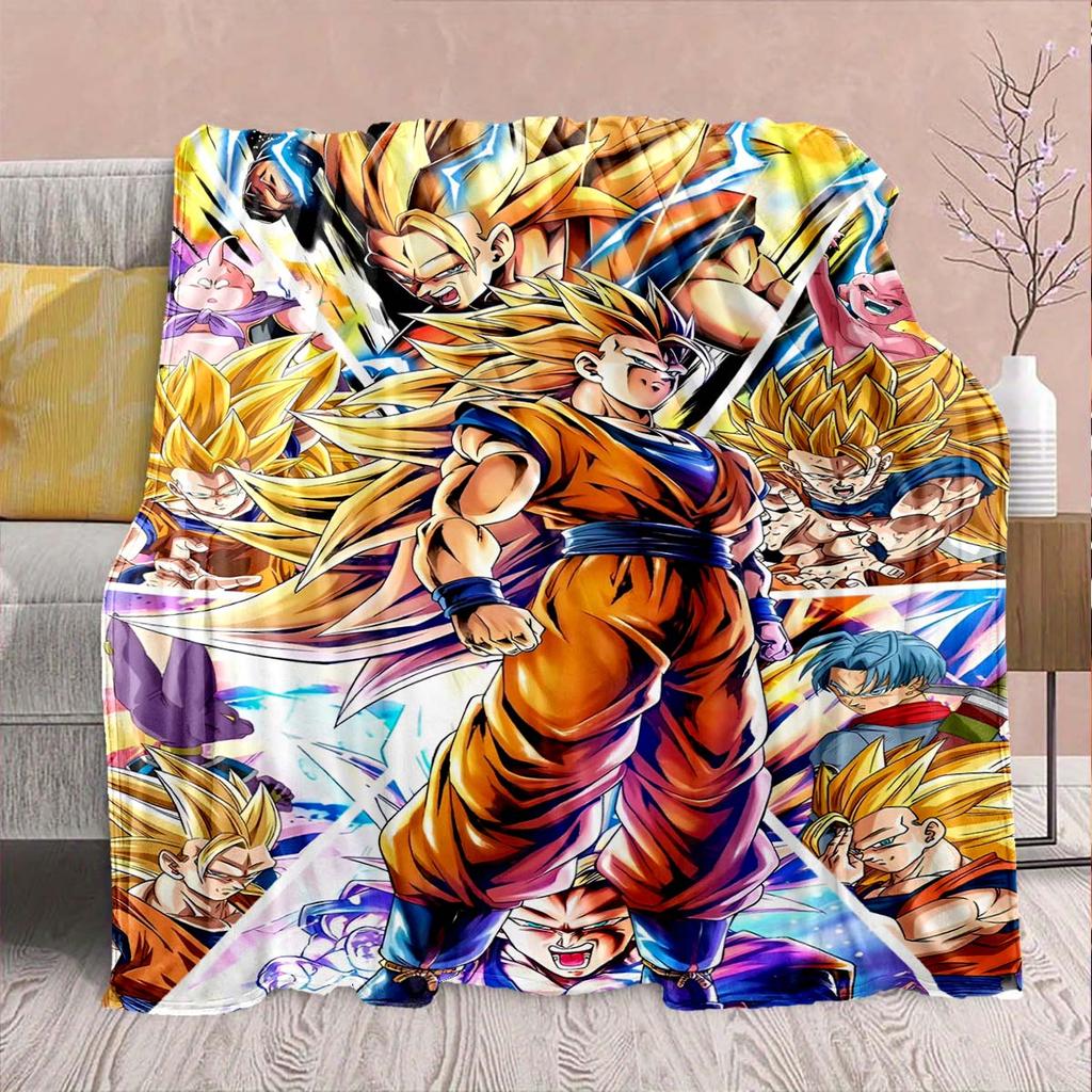 Dragon Ball Anime Flaneldecke - Weich Warm Perfekt für Sofa, Bettwäsche Camping Reise Büro Heimdekoration -QJY