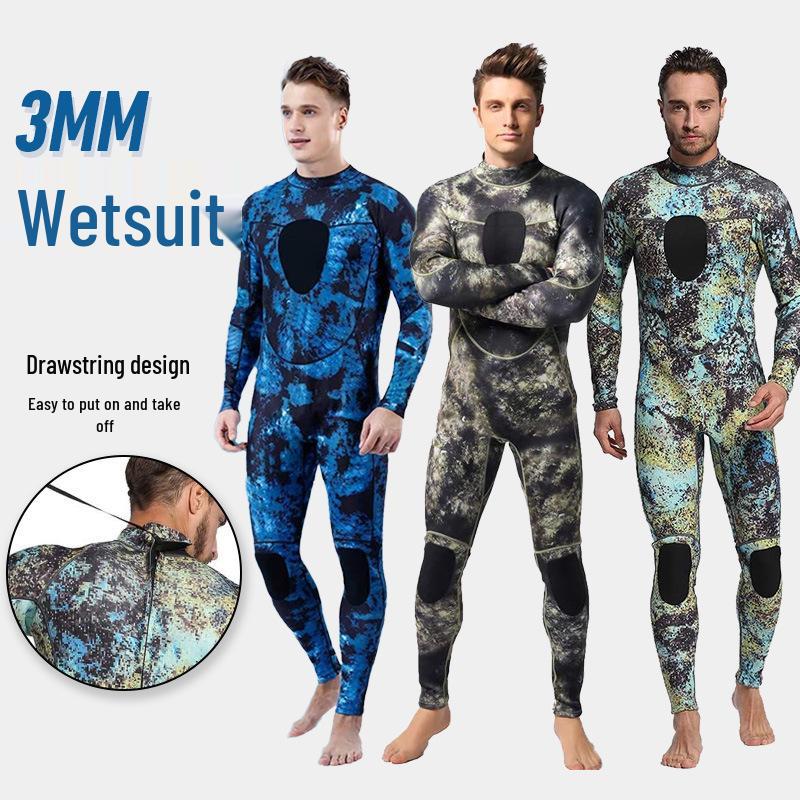 3MM Camouflage Superelastischer Herren Einteiler Surf- und Tauchanzug