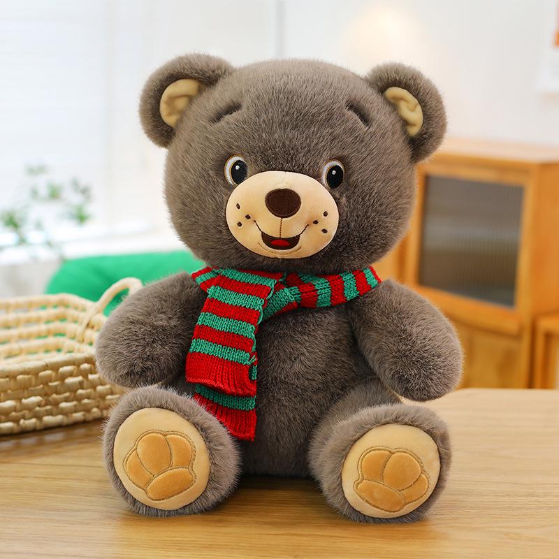 Adorable Teddy Bear Plush with Scarf - Perfect Gift for Girls