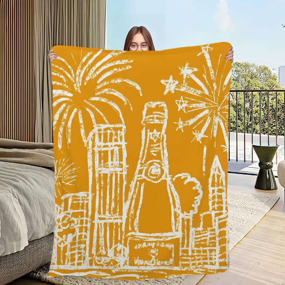 

V-Veuve-ES C-Clicquot-ES Blanket Flannel warm comfort soft plush blanket For Picnic Beds Sofas Homes And Bedrooms 30x40in