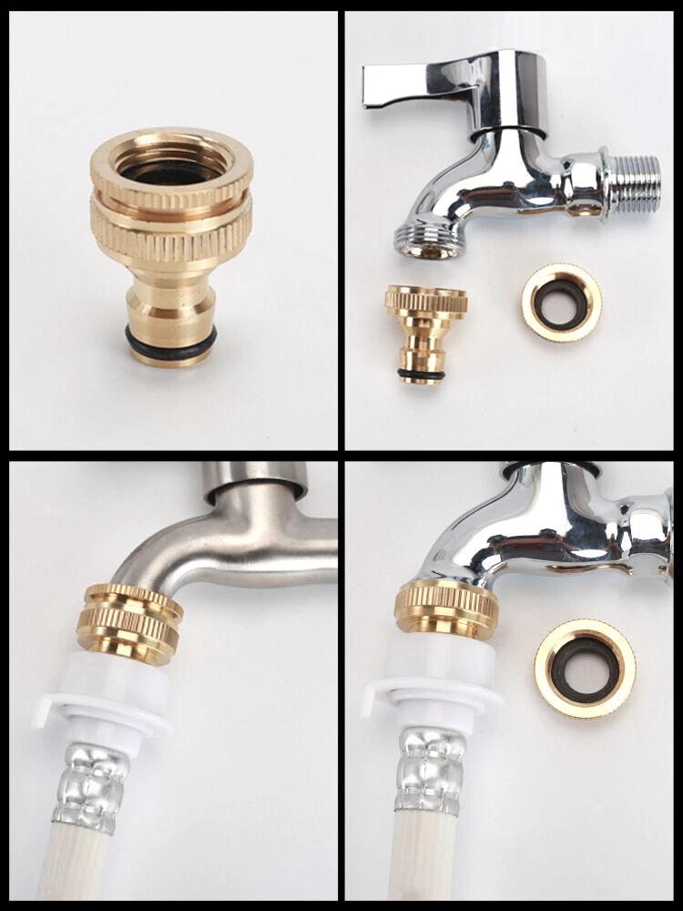 1/2/5Pcs Brass Garden Hose Quick Connectors - Universal 1/2" & 3/4" Tap Fittings for Water Hose Pipes