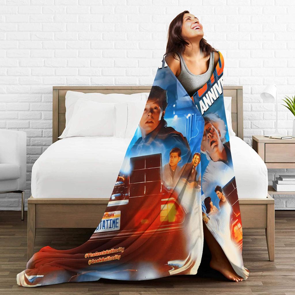 Back to the Future Warm Soft Blanket  Kids Adult Plush Throw Blanket Novelty Home Decor Flannel Bedspread Sofa Bed Cover