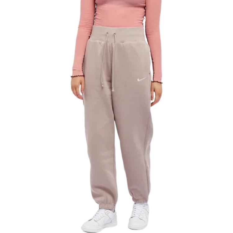 Nike Solid Color Drawstring Casual Pants Women Bottoms Pink DQ5887-272