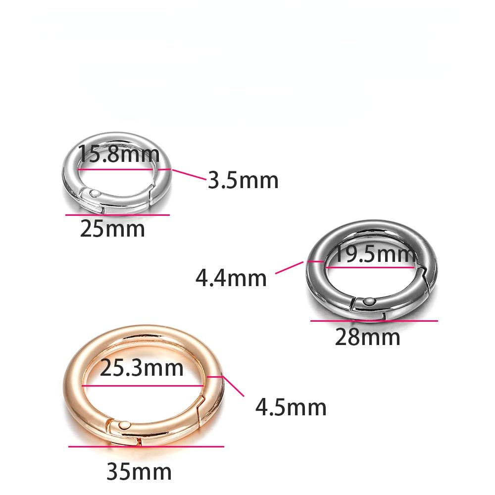 5Pcs/lot Metal O Ring Spring Clasps Openable Round Carabiner Keychain Bag Clips Hook Dog Chain Buckles Connector For DIY Jewelry