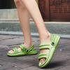 Fashion Green Cool Men Slippers Summer Women Sandals Couple Home Slippers Non-slip Breathability Thick Sole Shoes Outdoor Soft Sole Sand