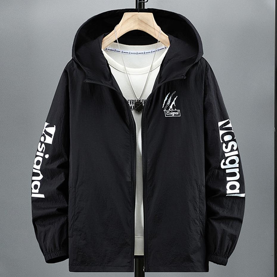 

10XL 9XL Plus Size Summer Jackets Men Sun Protection Skin Coats Ultra-Light Hooded Jackets Windbreaker Man Big Size 8XL Jackets 3XL чёрный