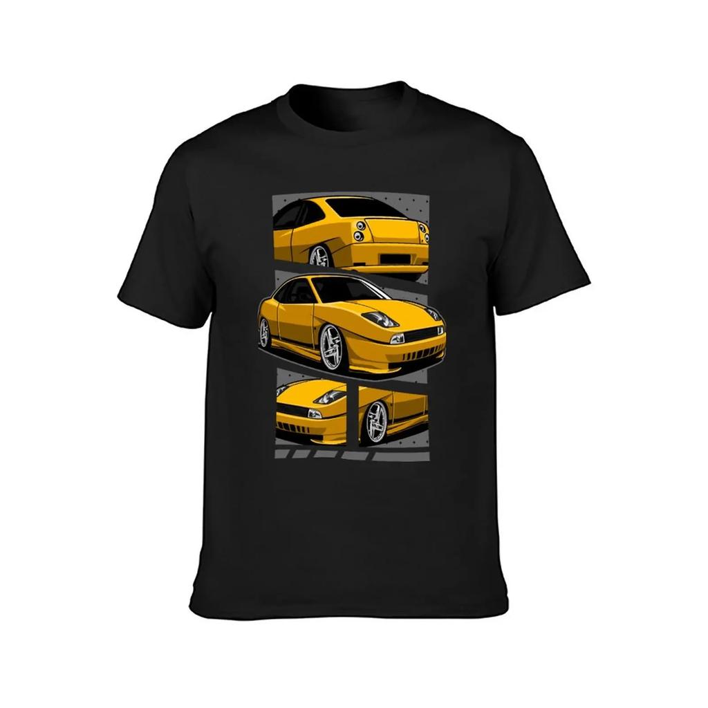 Fiat Coupe 20V Turbo Yellow TShirt graphics korean fashion blacks tshirts for men 2025 new model