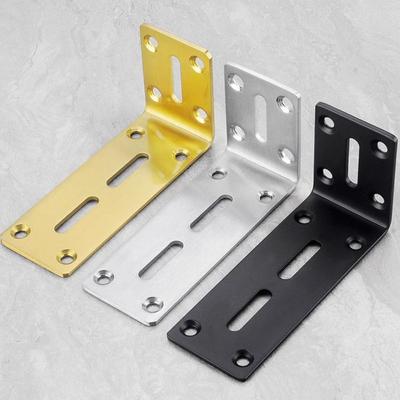 Équerres d'angle universelles en acier inoxydable 90 degrés Support d'angle en forme de L 4 trous 6 trous Fixation pour meubles