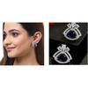Boucles d'oreilles clous triangulaires serties de diamants américains plaquées rhodium pour femmes et filles