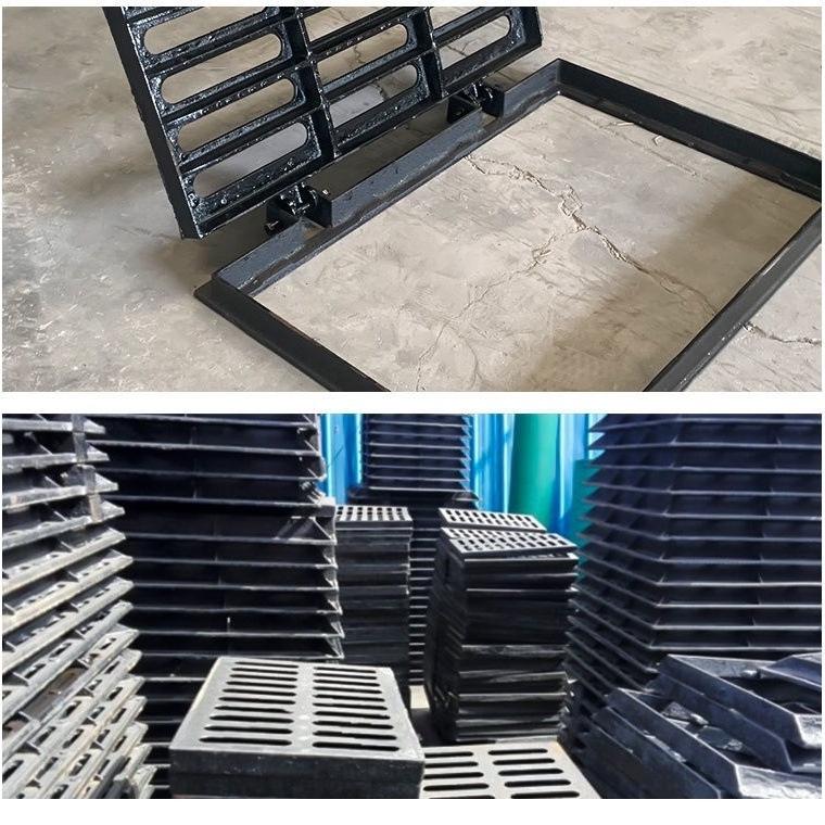 Heavy Duty Ductile Iron Rectangular Manhole Cover Set for Rainwater Wells