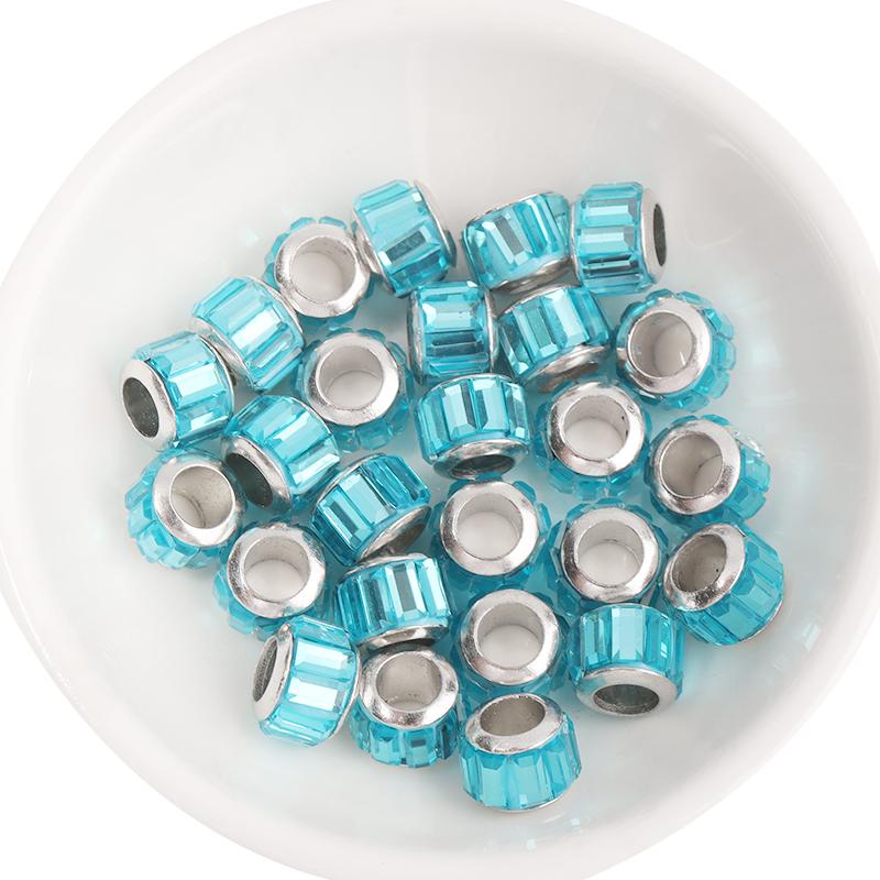 20pcs Resin Beads Diamond Shape Big Hole Round Loose Spacer Beads For DIY Jewelry Making Bracelets Necklace Earrings Accessories